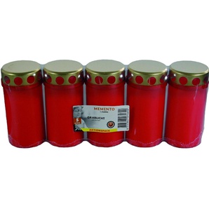 Bolsius Dauerbrenner mit Deckel 5er Packung rot, Höhe: 12 cm GLO660208990
