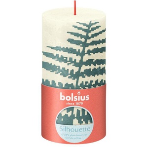 Bolsius Rustik Stumpenkerze Silhouette Weiche Perle+Farn 13 cm GLO660209657