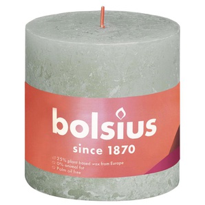 Bolsius Rustik Stumpenkerzen nebliges grün, Höhe: 10 cm, Ø 10 cm GLO660209513