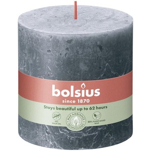 Bolsius Rustik XXL Stumpenkerze 100/100 mm Schieferblau GLO660201254