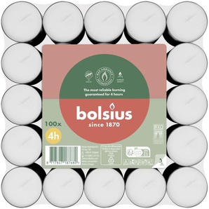 Bolsius Teelichte 100er Flatpack 4 Stunden weiß GLO660201335