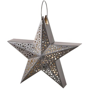 BOLTZE Windlicht Weihnachtsdeko, mit kleinen Sternen verziert, großer Weihnachtsstern Eisen Metall