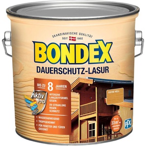 BONDEX Holzschutzlasur DAUERSCHUTZ-LASUR Farben Ebenholz, 0,75 Liter Inhalt Gr. 2,5 l, braun (eiche hell) Holzlasuren