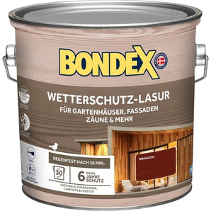 BONDEX Holzschutzlasur Wetterschutzlasur Farben Semi transparent Gr. 2,5 l, braun (mahagoni, braun) Holzlasuren