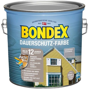 BONDEX Wetterschutzfarbe DAUERSCHUTZ-FARBE Farben für Außen und Innen, Wetterschutz mit Aktiv Pro Langzeitformel Gr. 2,5 l, grau (granitgrau, platinium) Farben Lacke