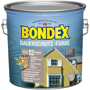 BONDEX Wetterschutzfarbe DAUERSCHUTZ-FARBE Farben für Außen und Innen, Wetterschutz mit Aktiv Pro Langzeitformel Gr. 2,5 l, grau (schiefer) Farben Lacke