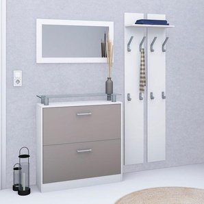 borchardt Möbel Garderoben-Set Finn, (Set, 3-St), mit Glasablage