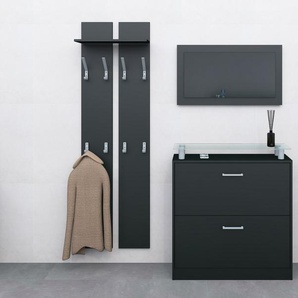 borchardt Möbel Garderoben-Set Finn, (Set, 3-St), mit Glasablage