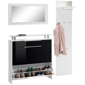 borchardt Möbel Garderoben-Set Oliva, (3-tlg), mit hängendem Schuhschrank, Paneel und Spiegel