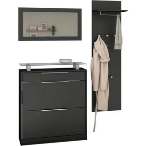 borchardt Möbel Garderoben-Set Oliva, (3-tlg), mit stehendem Schuhschrank, Paneel und Spiegel