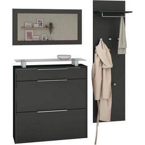 borchardt Möbel Garderoben-Set Oliva, (3-tlg), mit hängendem Schuhschrank, Paneel und Spiegel