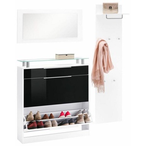 borchardt Möbel Garderoben-Set Oliva, (3-tlg), mit stehendem Schuhschrank, Paneel und Spiegel