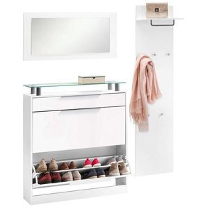 borchardt Möbel Garderoben-Set Oliva, (3-tlg), mit stehendem Schuhschrank, Paneel und Spiegel