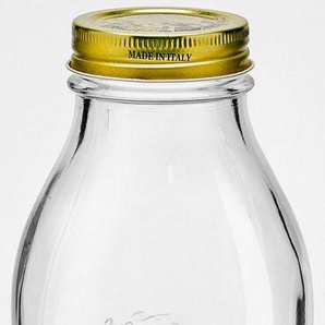 Bormioli Rocco Einmachglas Quattro Stagion, Glas, (Set, 12-tlg), luftdicht verschließbar, goldener Schraubverschluss, 1 L
