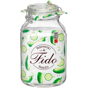 Bormioli Rocco Vorratsglas Fido, Glas, (Set, 6-tlg., 6 Stück, 3,0l Fassungsvermögen), luftdicht verschließbar, mit Bügelverschluß