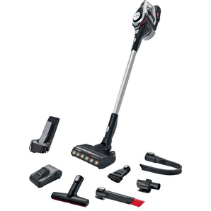 BOSCH Akku-Stielstaubsauger Unlimited Gen2 Serie 8 BSS82SIL1 Akkusauger 45 Min. Laufzeit, inkl. umfangreichen Zubehör, Schnellladegerät bunt (weiß, silberfarben) Akkusauger