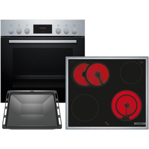 Bosch HND211FH61 Set Herd HEF113BS1 Edelstahl + Kochfeld NKN645GA2E + 1 zus�tzliches Backblech HEZ431002