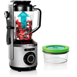 BOSCH Standmixer VitaPower Serie 8 MMBV622M Zerkleinerer Vakuum-Mixer, inkl. Vakuum-Frischhaltedose und Rezeptbuch silberfarben (silberfarben, schwarz) Standmixer