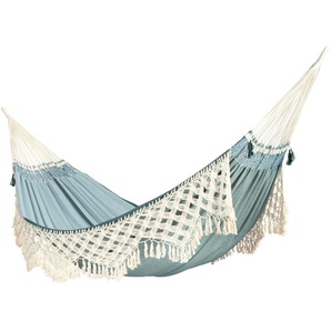 Bossanova Fjord - Klassische Hängematte Kingsize aus Bio-Baumwolle Blau