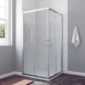 BOURGES-Serie Duschkabine Eckeinstieg 70x70cm mit Schiebetüren 6mm Echtglas Höhe 185 cm - Aquabatos