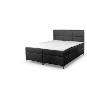 Boxbett mit Bettkasten Vaduz ¦ schwarz ¦ Maße (cm): B: 140 H: 110
