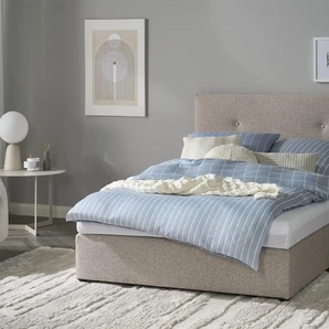 Boxbett 140x200 cm Härtegrad H3 Darwen ¦ beige ¦ Maße (cm): B: 147 H: 104