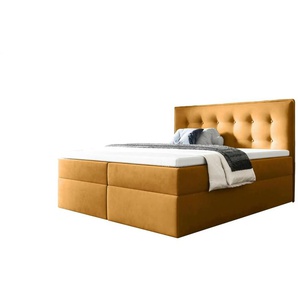 Boxbett mit Bettkasten - gelb - Materialmix - 200 cm - 110 cm | Möbel Kraft