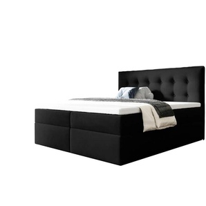 Boxbett mit Bettkasten - schwarz - Materialmix - 120 cm - 110 cm | Möbel Kraft