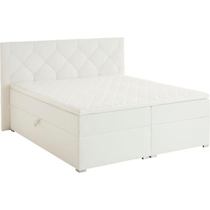 Boxbett ATLANTIC HOME COLLECTION Meike Komplettbetten Gr. Kunstleder, Liegefläche B/L: 140 cm x 200 cm, Gewicht bis: 90 kg H2, Taschen-Federkernmatratze, weiß Boxspringbett Boxspringbetten mit Bettkasten Komplettbetten XXL-Bettkasten und Topper Bestseller