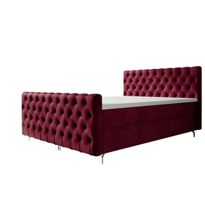 Boxbett Chester - rot - Materialmix - 200 cm - 111 cm | Möbel Kraft