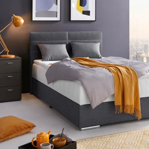 Boxbett COTTA Tom mit Bettkasten, Topper und Zierkissen, grau (anthrazit), B:145cm L:209cm, Polyester, Komplettbetten, Betten mit Bettkasten Bett, Bestseller, Unser Dauertiefpreis, Topseller