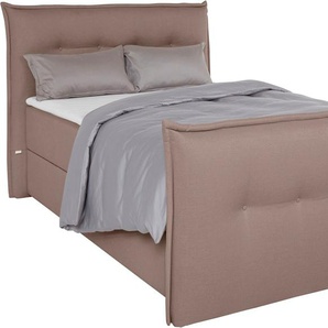 Boxbett COUCH♥ Kederleicht Komplettbetten Gr. Liegefläche B/L: 120 cm x 200 cm Betthöhe: 54 cm, Gewicht bis: 80 kg H2, Tonnentaschen-Federkernmatratze, grau (taupe) COUCH inklusive Fußteil, Bettkasten & Topper, in 4 Breiten und 2 Härtegraden
