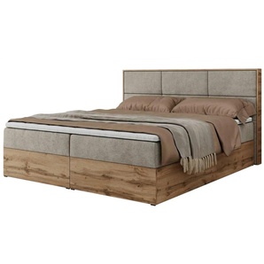 Boxbett mit Bettkasten Albero 2 ¦ beige ¦ Maße (cm): B: 128 H: 104