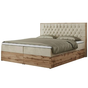 Boxbett mit Bettkasten Amore ¦ beige ¦ Maße (cm): B: 168 H: 115