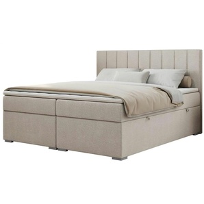 Boxbett mit Bettkasten - beige - Materialmix - 120 cm - 118 cm | Möbel Kraft