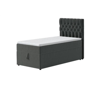 Boxbett mit Bettkasten Belek ¦ grau ¦ Maße (cm): B: 100 H: 125