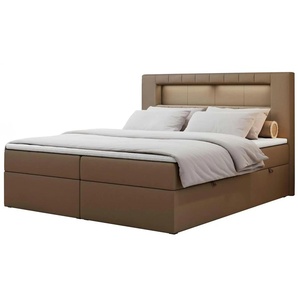 Boxbett mit Bettkasten - braun - Materialmix - 160 cm - 103 cm | Möbel Kraft