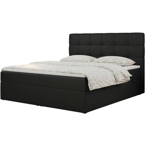 Boxbett mit Bettkasten Erni ¦ schwarz ¦ Maße (cm): B: 140 H: 110