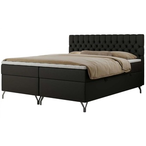 Boxbett mit Bettkasten Grimaldi ¦ schwarz ¦ Maße (cm): B: 184 H: 115