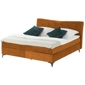 Boxbett mit Bettkasten Melrose - orange - Materialmix - 182 cm - 109 cm | Möbel Kraft