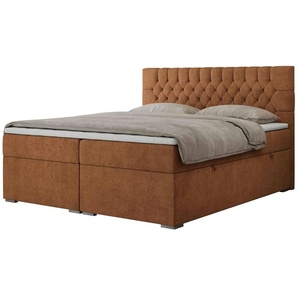 Boxbett mit Bettkasten - orange - Materialmix - 140 cm - 125 cm | Möbel Kraft