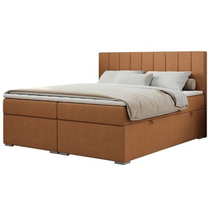 Boxbett mit Bettkasten - orange - Materialmix - 140 cm - 118 cm | Möbel Kraft