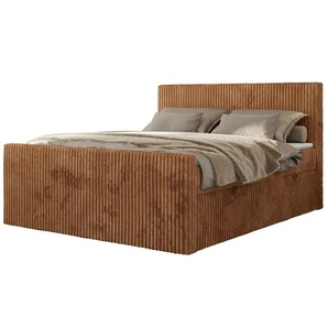 Boxbett mit Bettkasten - orange - Materialmix - 144 cm - 119 cm | Möbel Kraft