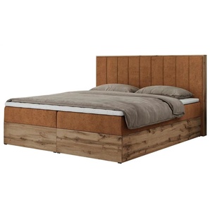 Boxbett mit Bettkasten - orange - Materialmix - 148 cm - 115 cm | Möbel Kraft