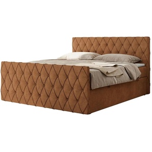 Boxbett mit Bettkasten - orange - Materialmix - 161 cm - 110 cm | Möbel Kraft