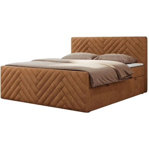 Boxbett mit Bettkasten Paris Duo ¦ orange ¦ Maße (cm): B: 121 H: 110