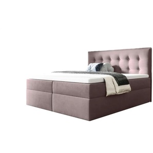 Boxbett mit Bettkasten - rosa/pink - Materialmix - 140 cm - 110 cm | Möbel Kraft