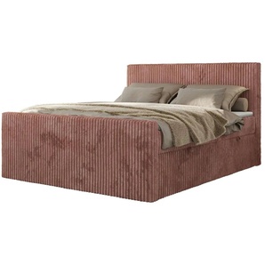 Boxbett mit Bettkasten - rosa/pink - Materialmix - 144 cm - 119 cm | Möbel Kraft