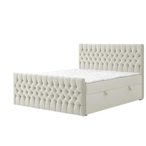 Boxbett mit Bettkasten und Fußteil Belek King ¦ beige ¦ Maße (cm): B: 200 H: 125