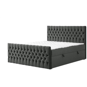 Boxbett mit Bettkasten und Fußteil Belek King ¦ grau ¦ Maße (cm): B: 160 H: 125
